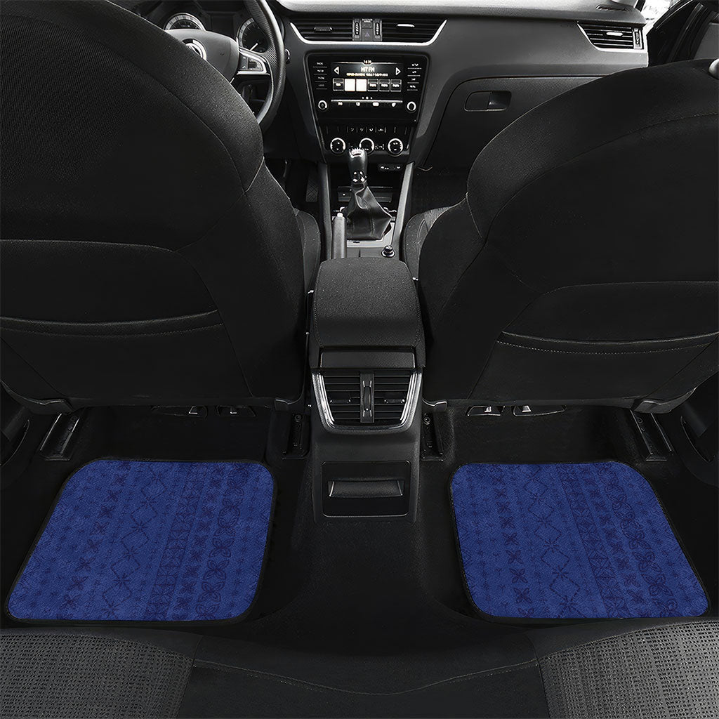 Samoa Christmas Car Mats Santa Riding Sea Turtle DT05 Set 2pcs - Back Navy - Polynesian Pride