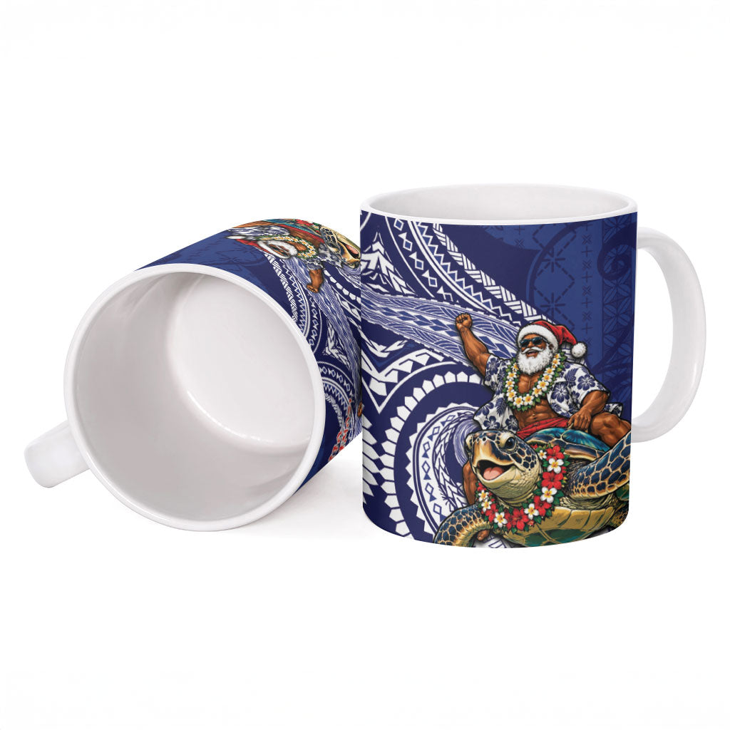 Samoa Christmas Ceramic Mug Santa Riding Sea Turtle DT05 - Polynesian Pride
