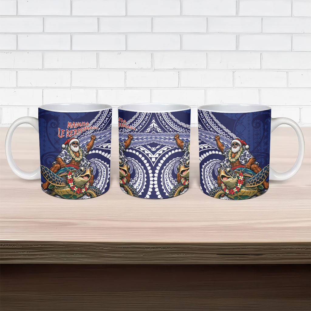 Samoa Christmas Ceramic Mug Santa Riding Sea Turtle DT05 - Polynesian Pride