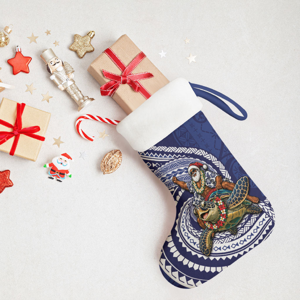 Samoa Christmas Stocking Santa Riding Sea Turtle DT05 - Polynesian Pride