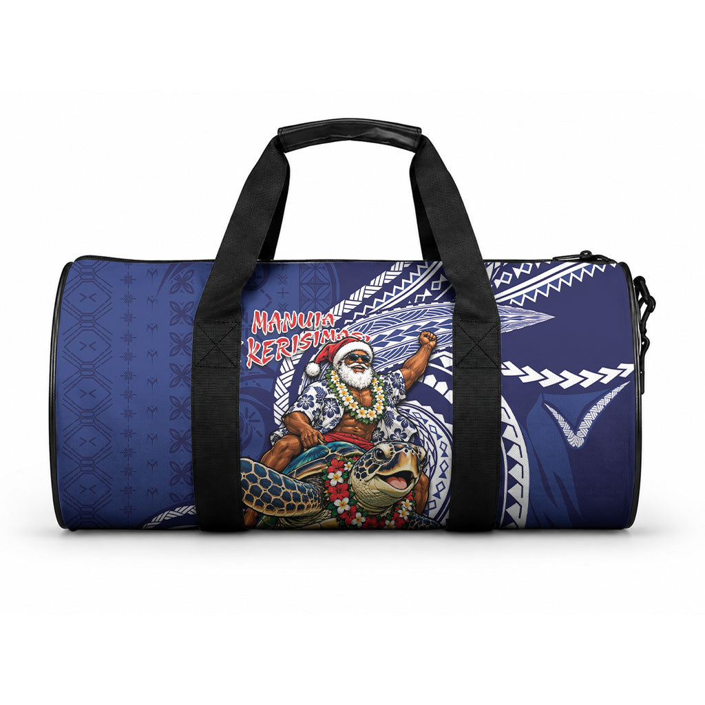 Samoa Christmas Duffle Bag Santa Riding Sea Turtle DT05 One size Navy - Polynesian Pride
