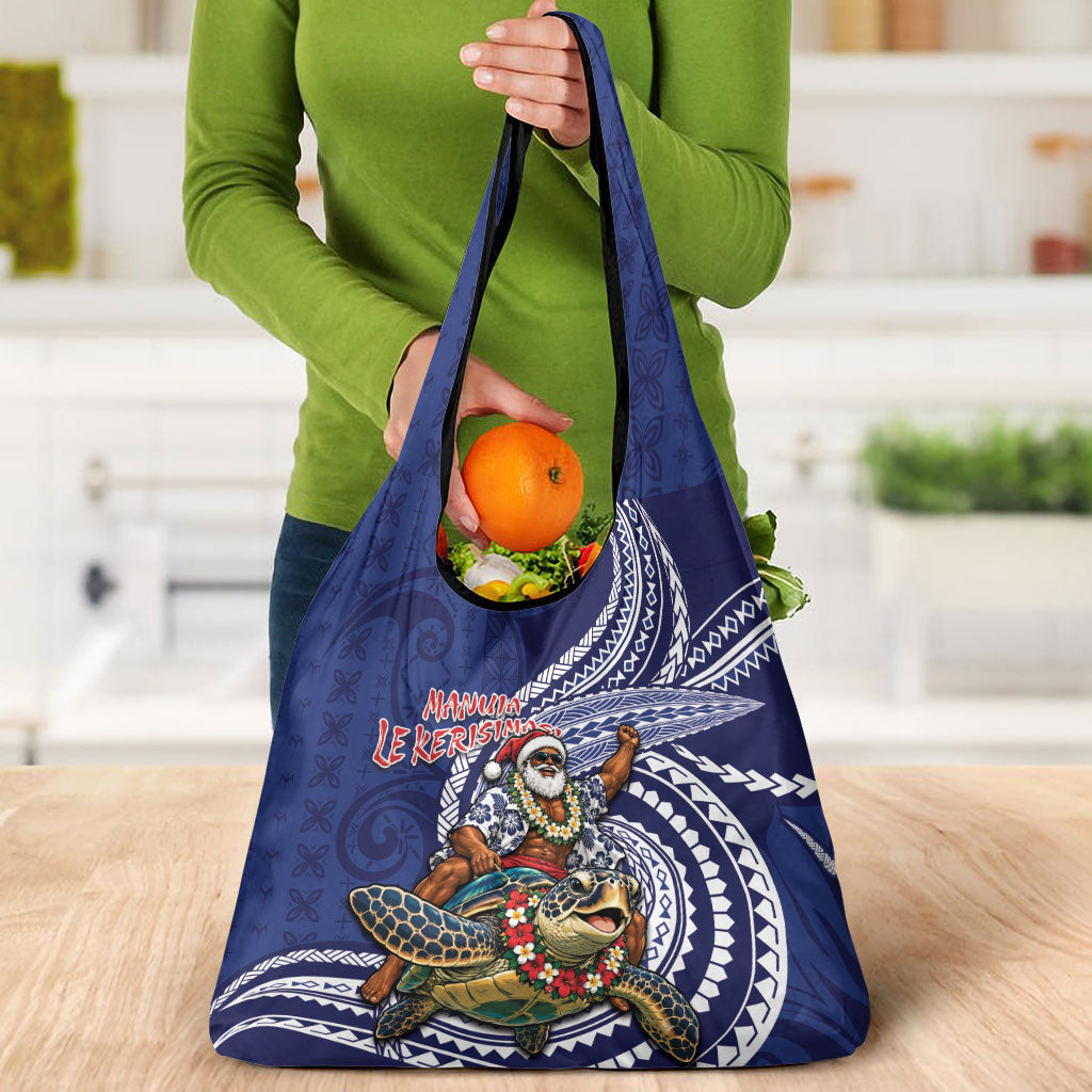 Samoa Christmas Grocery Bag Santa Riding Sea Turtle DT05 - Polynesian Pride