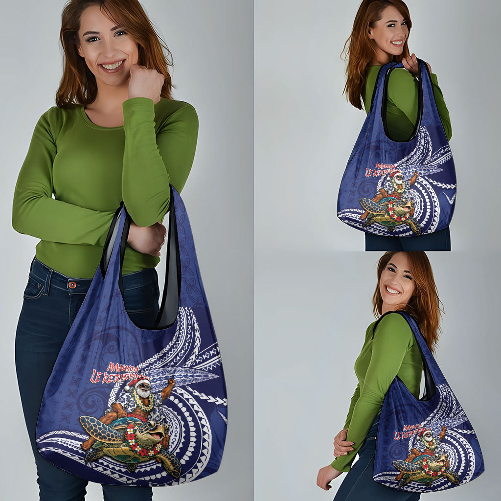 Samoa Christmas Grocery Bag Santa Riding Sea Turtle DT05 - Polynesian Pride