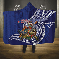Samoa Christmas Hooded Blanket Santa Riding Sea Turtle DT05 - Polynesian Pride