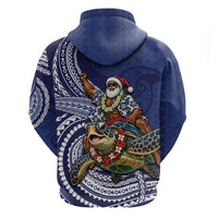 Samoa Christmas Hoodie Santa Riding Sea Turtle DT05 - Polynesian Pride