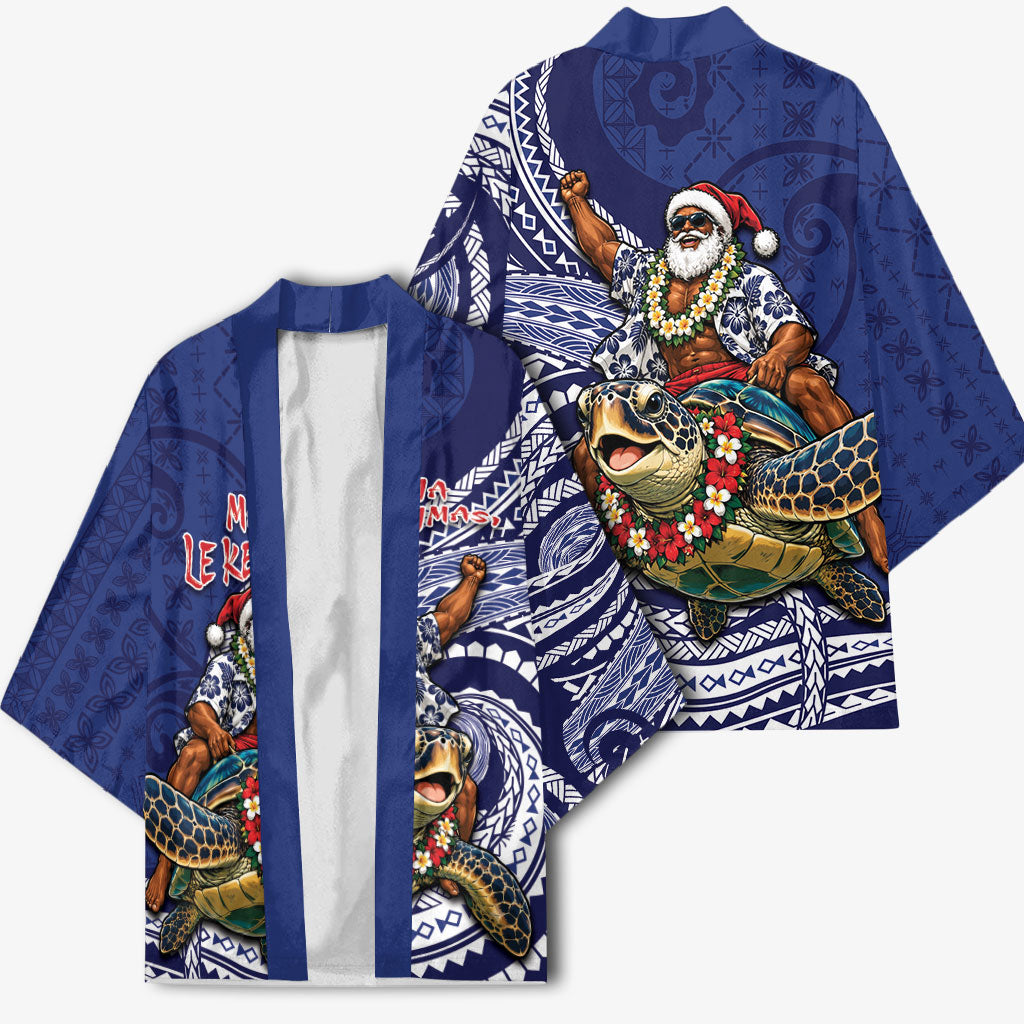 Samoa Christmas Kimono Santa Riding Sea Turtle DT05 - Polynesian Pride