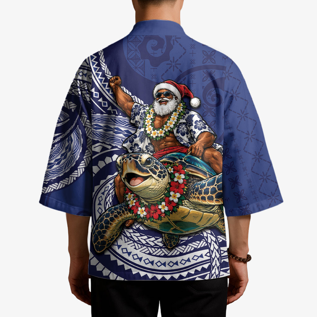 Samoa Christmas Kimono Santa Riding Sea Turtle DT05 - Polynesian Pride