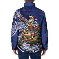 Samoa Christmas Padded Jacket Santa Riding Sea Turtle DT05 - Polynesian Pride