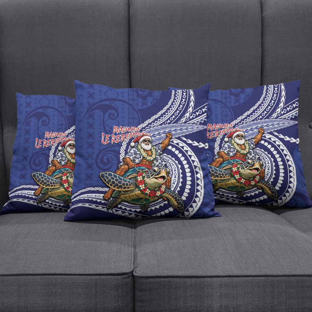 Samoa Christmas Pillow Cover Santa Riding Sea Turtle DT05 - Polynesian Pride