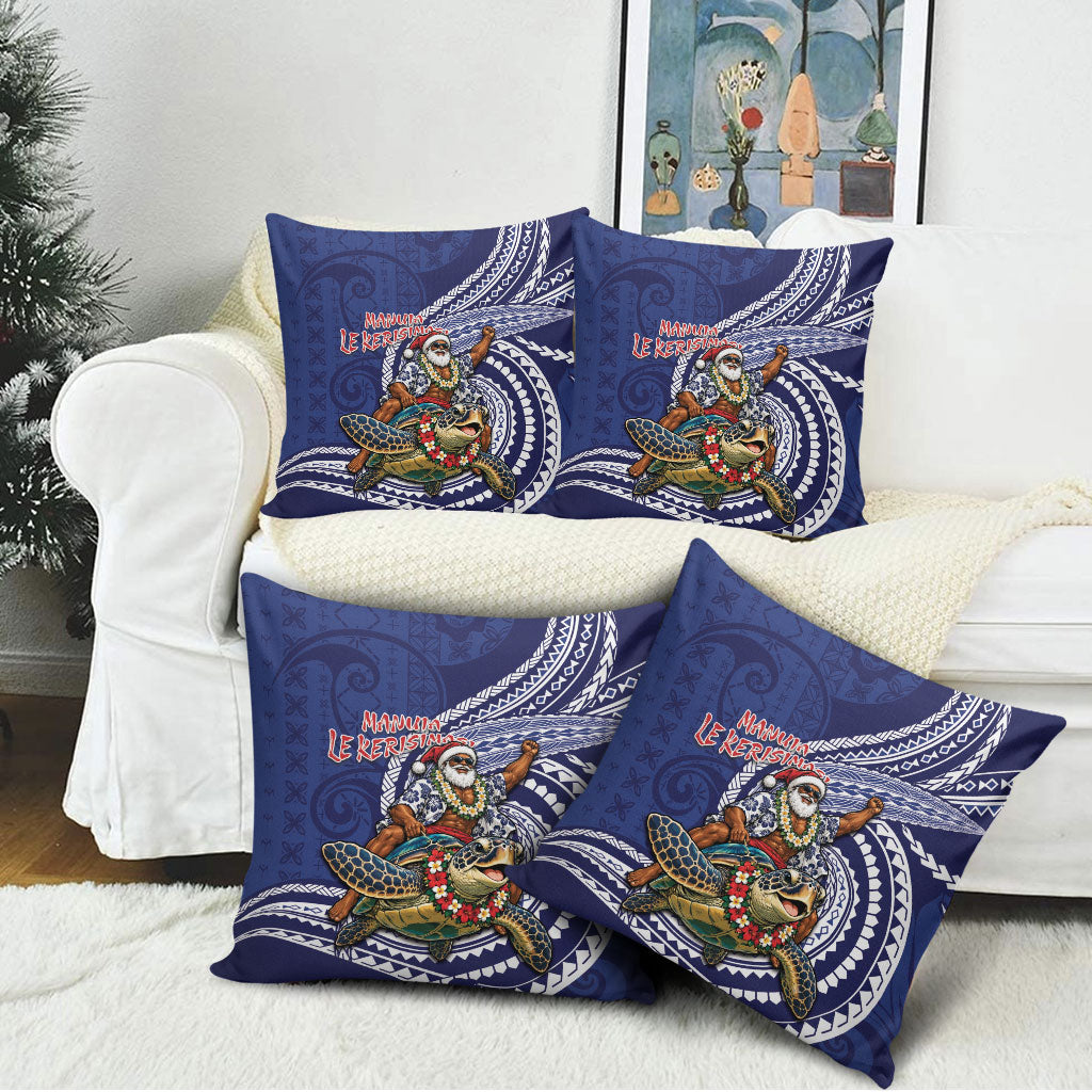 Samoa Christmas Pillow Cover Santa Riding Sea Turtle DT05 - Polynesian Pride