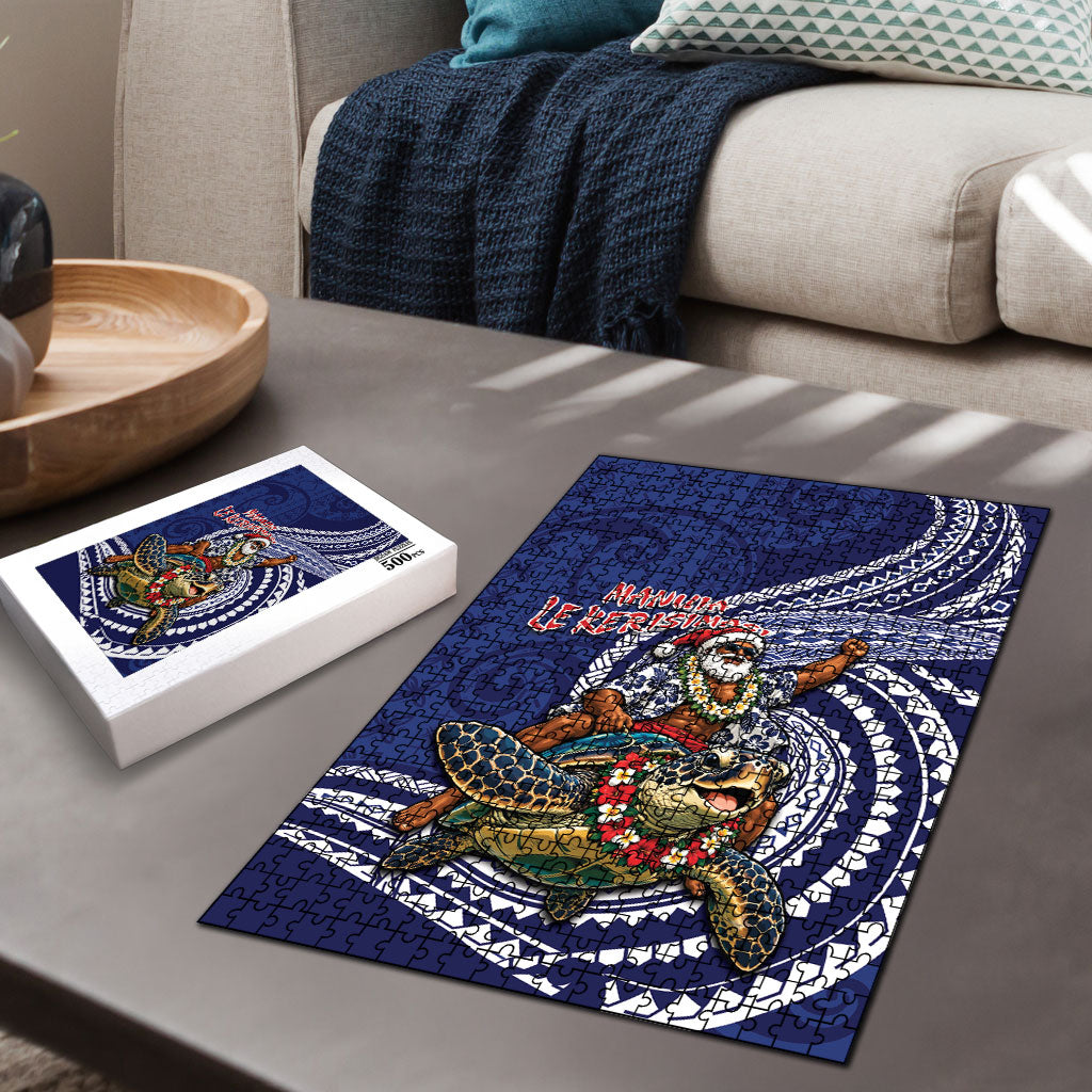 Samoa Christmas Puzzle Santa Riding Sea Turtle DT05 - Polynesian Pride