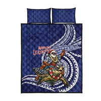 Samoa Christmas Quilt Bed Set Santa Riding Sea Turtle DT05 - Polynesian Pride