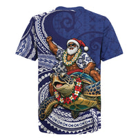 Samoa Christmas Rugby Jersey Santa Riding Sea Turtle DT05 - Polynesian Pride
