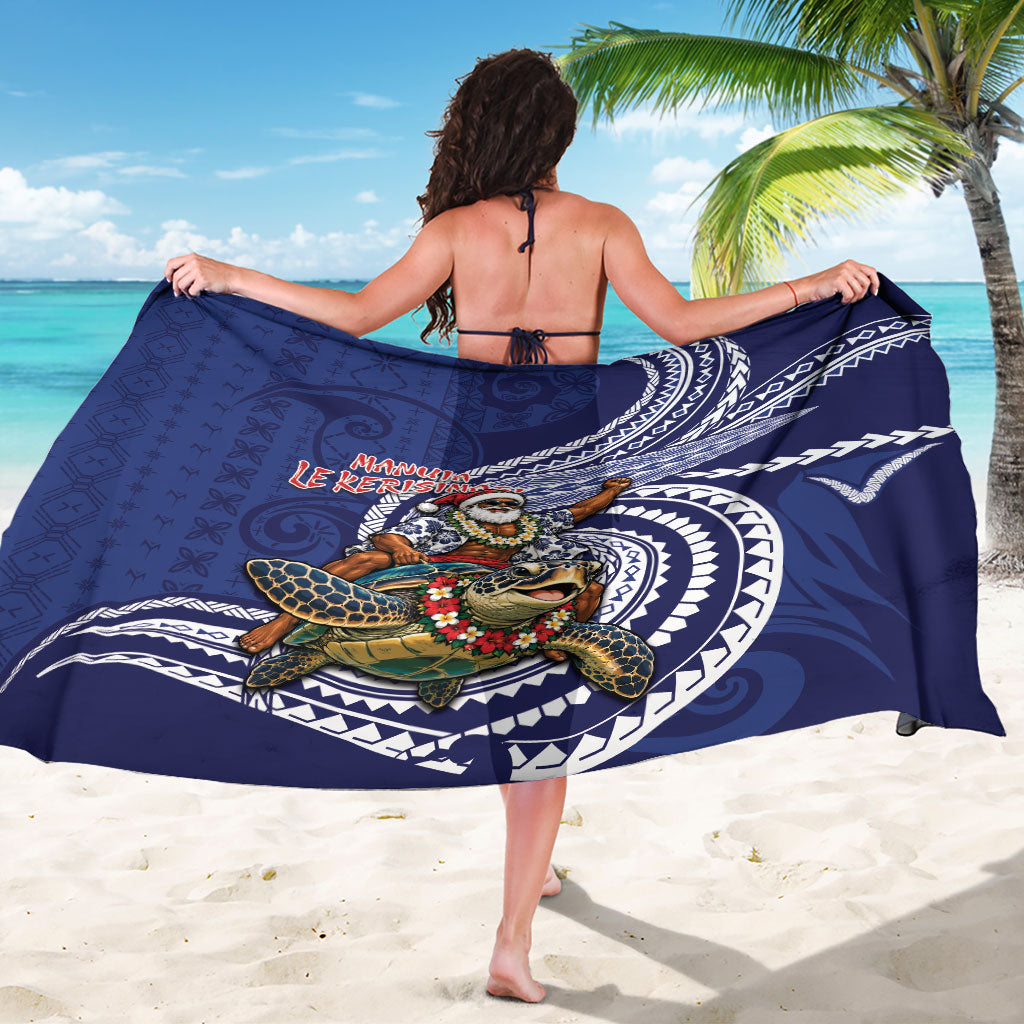 Samoa Christmas Sarong Santa Riding Sea Turtle DT05 - Polynesian Pride