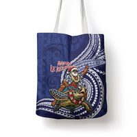 Samoa Christmas Tote Bag Santa Riding Sea Turtle DT05 - Polynesian Pride
