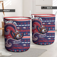 American Samoa Christmas Laundry Basket Santa Riding Bald Eagle DT05 - Polynesian Pride