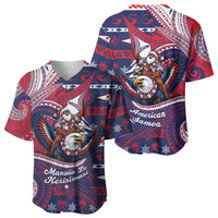 American Samoa Christmas Baseball Jersey Santa Riding Bald Eagle DT05 - Polynesian Pride