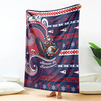 American Samoa Christmas Blanket Santa Riding Bald Eagle DT05 - Polynesian Pride