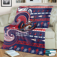 American Samoa Christmas Blanket Santa Riding Bald Eagle DT05 - Polynesian Pride