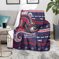 American Samoa Christmas Blanket Santa Riding Bald Eagle DT05 - Polynesian Pride