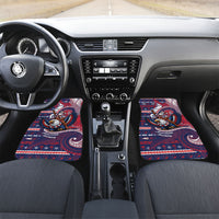 American Samoa Christmas Car Mats Santa Riding Bald Eagle DT05 Set 2pcs - Front Navy - Polynesian Pride