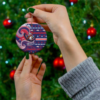 American Samoa Christmas Ceramic Ornament Santa Riding Bald Eagle DT05 - Polynesian Pride