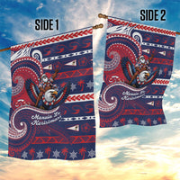 American Samoa Christmas Garden Flag Santa Riding Bald Eagle DT05 - Polynesian Pride