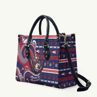 American Samoa Christmas Leather Bag Santa Riding Bald Eagle DT05 Navy - Polynesian Pride