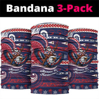 American Samoa Christmas Neck Gaiter Santa Riding Bald Eagle DT05 package One Size: 25*50cm Navy - Polynesian Pride