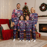American Samoa Christmas Pajama Set Santa Riding Bald Eagle DT05 - Polynesian Pride
