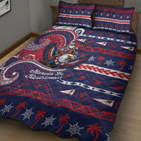 American Samoa Christmas Quilt Bed Set Santa Riding Bald Eagle DT05 - Polynesian Pride