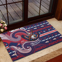 American Samoa Christmas Rubber Doormat Santa Riding Bald Eagle DT05 - Polynesian Pride