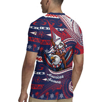 American Samoa Christmas Rugby Jersey Santa Riding Bald Eagle DT05 - Polynesian Pride