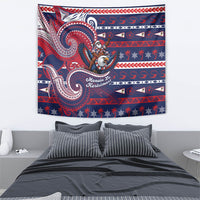 American Samoa Christmas Tapestry Santa Riding Bald Eagle DT05 - Polynesian Pride