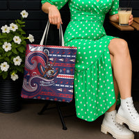 American Samoa Christmas Tote Bag Santa Riding Bald Eagle DT05 - Polynesian Pride