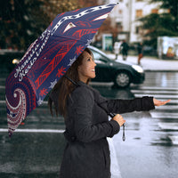 American Samoa Christmas Umbrella Santa Riding Bald Eagle DT05 - Polynesian Pride