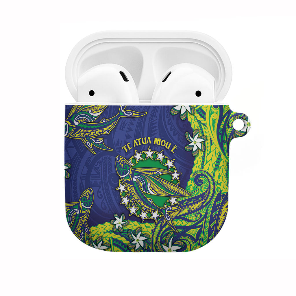 Cook Islands Language Week AirPods Case Flying Fish 15 Stars Tribal Patterns DT05 Green - Polynesian Pride