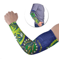 Cook Islands Language Week Arm Sleeves Flying Fish 15 Stars Tribal Patterns