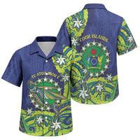 Cook Islands Language Week Family Matching Tank Maxi Dress and Hawaiian Shirt Flying Fish 15 Stars Tribal Patterns