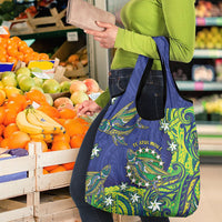 Cook Islands Language Week Grocery Bag Flying Fish 15 Stars Tribal Patterns