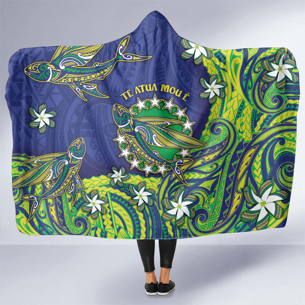 Cook Islands Language Week Hooded Blanket Flying Fish 15 Stars Tribal Patterns DT05 One Size Green - Polynesian Pride