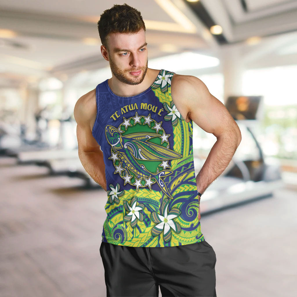 Cook Islands Language Week Men Tank Top Flying Fish 15 Stars Tribal Patterns DT05 Green - Polynesian Pride