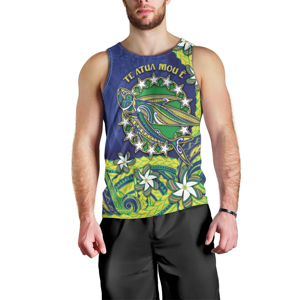 Cook Islands Language Week Men Tank Top Flying Fish 15 Stars Tribal Patterns