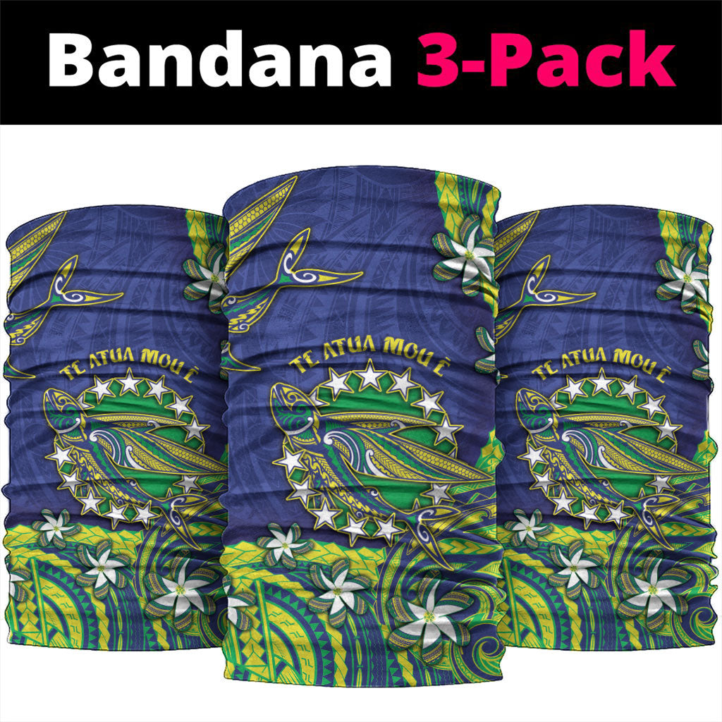Cook Islands Language Week Neck Gaiter Flying Fish 15 Stars Tribal Patterns DT05 package One Size: 25*50cm Green - Polynesian Pride