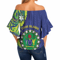 Cook Islands Language Week Off Shoulder Wrap Waist Top Flying Fish 15 Stars Tribal Patterns DT05 - Polynesian Pride