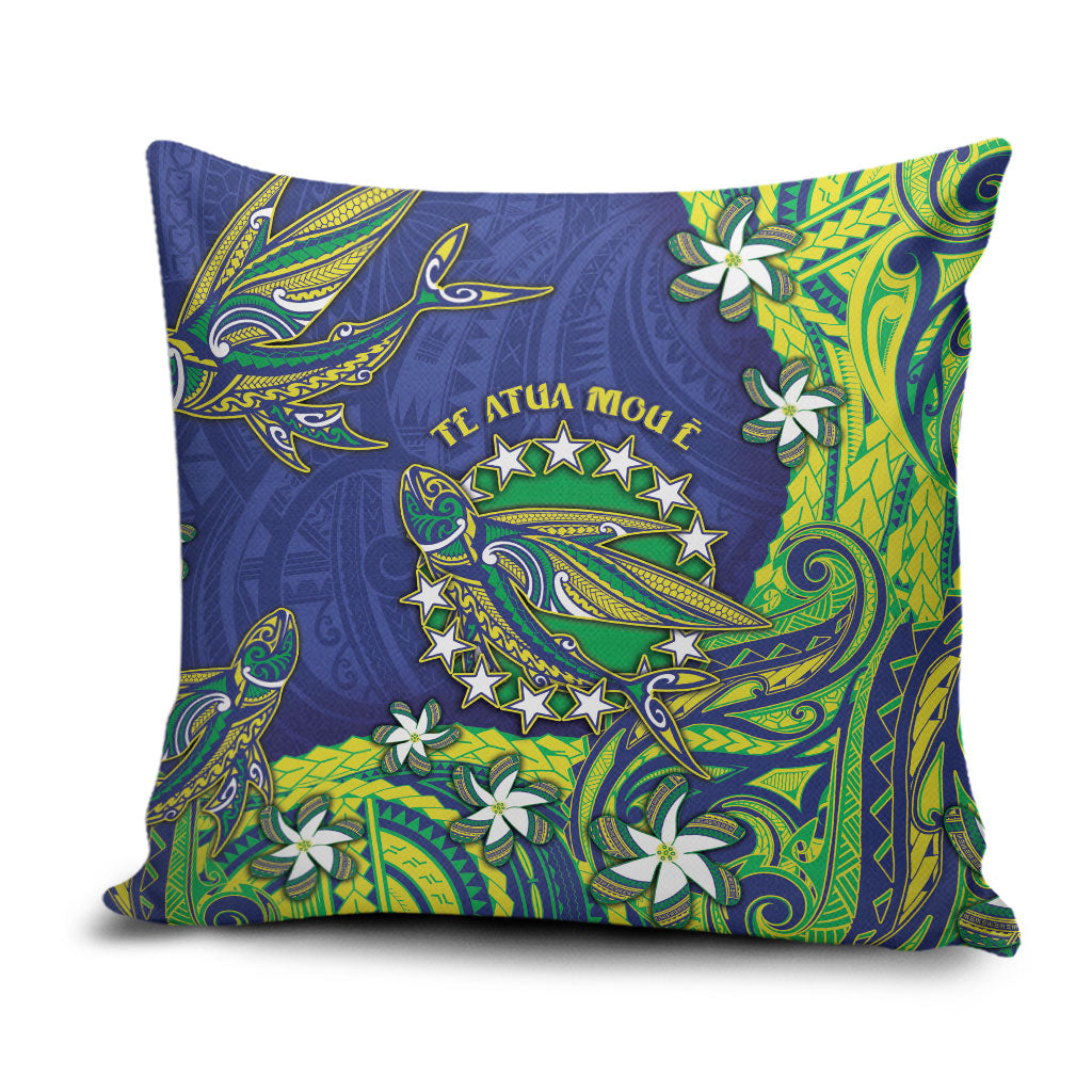 Cook Islands Language Week Pillow Cover Flying Fish 15 Stars Tribal Patterns DT05 Green - Polynesian Pride