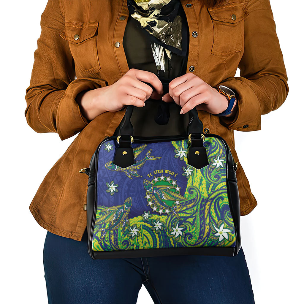 Cook Islands Language Week Shoulder Handbag Flying Fish 15 Stars Tribal Patterns