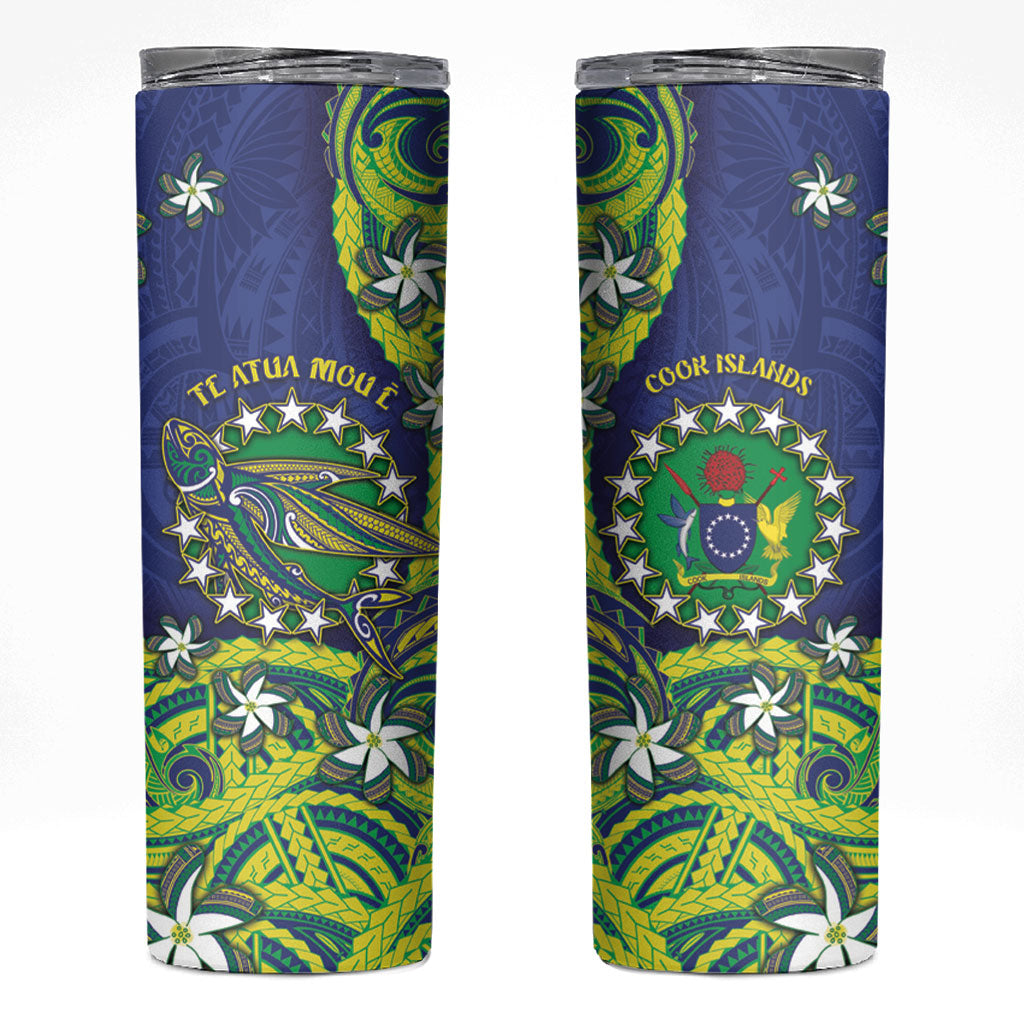 Cook Islands Language Week Skinny Tumbler Flying Fish 15 Stars Tribal Patterns DT05 Green - Polynesian Pride