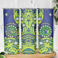 Cook Islands Language Week Skinny Tumbler Flying Fish 15 Stars Tribal Patterns