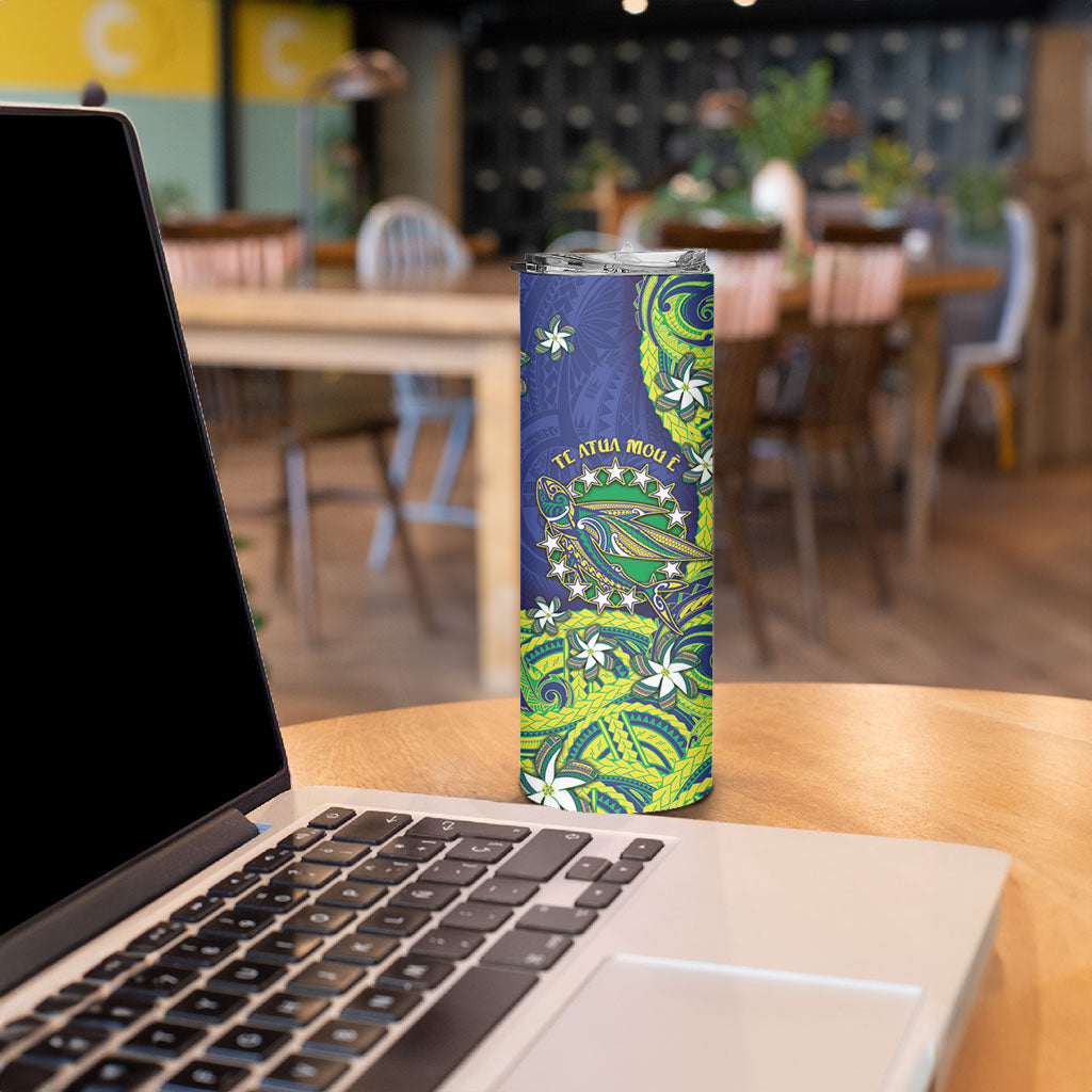 Cook Islands Language Week Skinny Tumbler Flying Fish 15 Stars Tribal Patterns